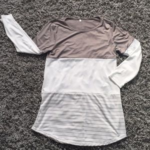 Taupe and Cream long sleeve tunic
